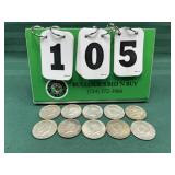 (10) 40% Silver Kennedy Halves Lot 1