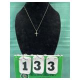 14k diamond cross and chain