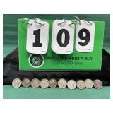(10) Silver Mercury Dimes