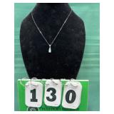 14 karat white gold Opal necklace