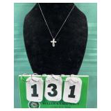 10k diamond gold cross necklace