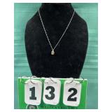 10 karat yellow on sterling citrine quartz pendant