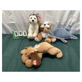 (4) XL Vintage Beanie Babies With Tags Lot 20