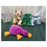 (4) XL Vintage Beanie Babies With Tags Lot 19