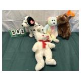 (4) XL Vintage Beanie Babies With Tags Lot 21