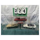 (3) Assorted Corvette Cars In Display Cases Lot 2