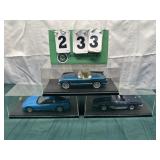 (3) Assorted Corvette Cars In Display Cases Lot 11
