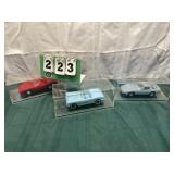 (3) Assorted Corvette Cars In Display Cases Lot 1