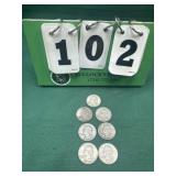 7 Silver Us Washington Quarters