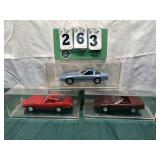 (3) Assorted Corvette Cars In Display Cases Lot 41