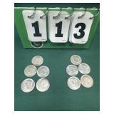 (10)  40% Silver Halve Dollars