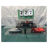 (3) Assorted Corvette Cars In Display Cases Lot 5