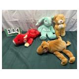 (4) XL Vintage Beanie Babies With Tags Lot 13