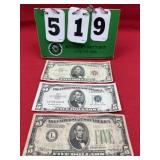 (3) $5 Dollar Bills