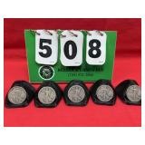 (5) Silver Walking Liberty Halves