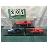 (3) Assorted PROMO Corvette Cars In Cases Lot 12
