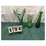 Green Glass Vases