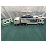 ERTL Corvette Semi Truck Trailer +3 Cars