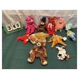 (10) Vintage Beanie Babies With Tags Lot 8