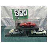 (3) Assorted PROMO Corvette Cars In Cases Lot 29