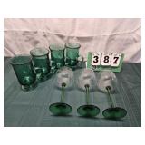 Green Glass Drinkware