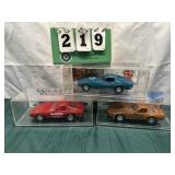 (3) Assorted PROMO Corvette Cars In Cases Lot 24