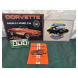 3 Metal Corvette Signs