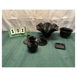 Vintage Black Glassware