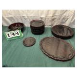 Avon Cape Cod- Red Assorted Plateware