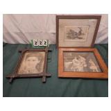 1900S Vintage Wood Framed Art