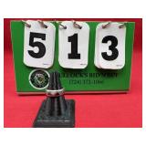 Vintage Turquoise & Silver Band Ring Size 10