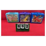 (3) Plastic Lunchboxes With Thermos