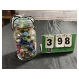 Ball Jar & Handmade Marbles