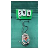 Vintage Native American Mexican Silver Bolo Tie