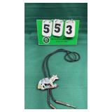 Vintage Native American Mexican Silver Bolo Tie