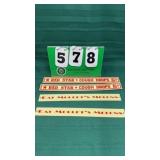 (4) Vintage Retail Plaques