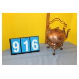 Antique Tea Kettle With Burner Copper
