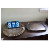 2x Serving Silver Plates