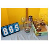 Assorted Painted Glassware