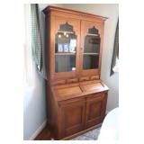Large Wood Secretary China Cabinet Farmhouse