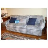 Blue Plaid Sleeper Sofa
