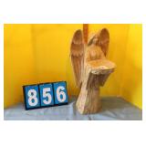 Wood Angel With Prayer Dish
