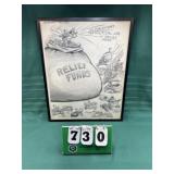 Original Depression Era Political Cartoon Artwork