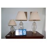 (3) Glass Lamp Set