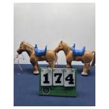 Large Plastic Horses With Saddles