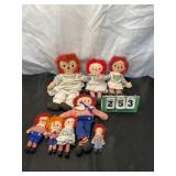Assorted Raggedy Ann Dolls