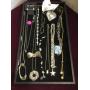 Tray lot of costume jewelry stainless and more
