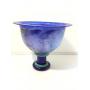 Signed Kosta Boda CanCan Footed Blue Bowl by