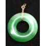 14K Gold Jade pendant 1-1/4"