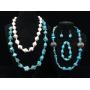 Turquoise & stone necklaces, bracelet & earrings